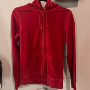 tek gear suede red jumpsuit jacket and pants together